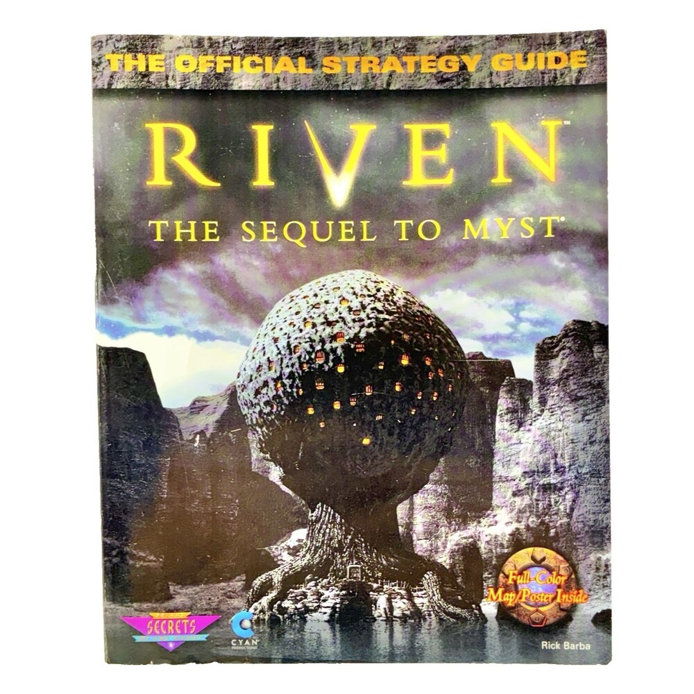 Riven: The Sequel to Myst Official Strategy Guide w/ Map/Poster Prima Games 1997